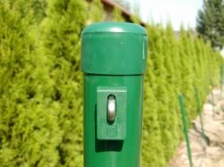 Sloupek plotový 240 cm, 48 mm, pozinkovaný + PVC zelený     
